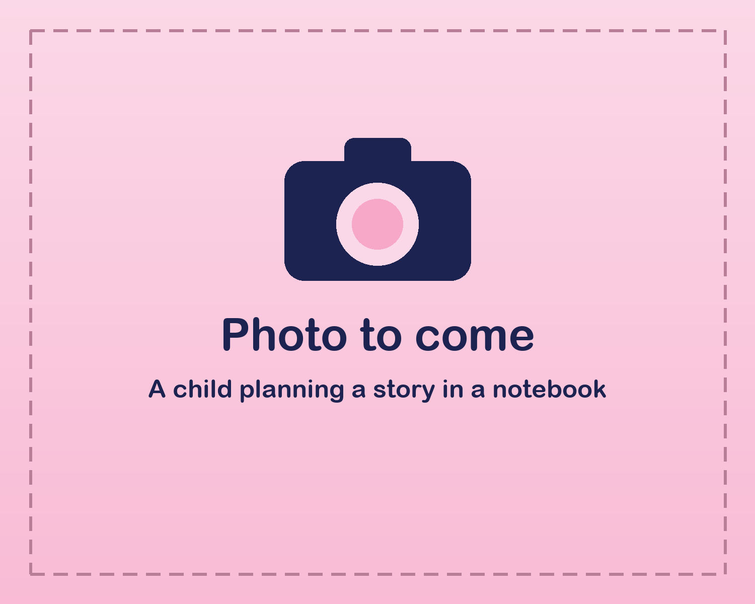 A child planning a story in a notebook
