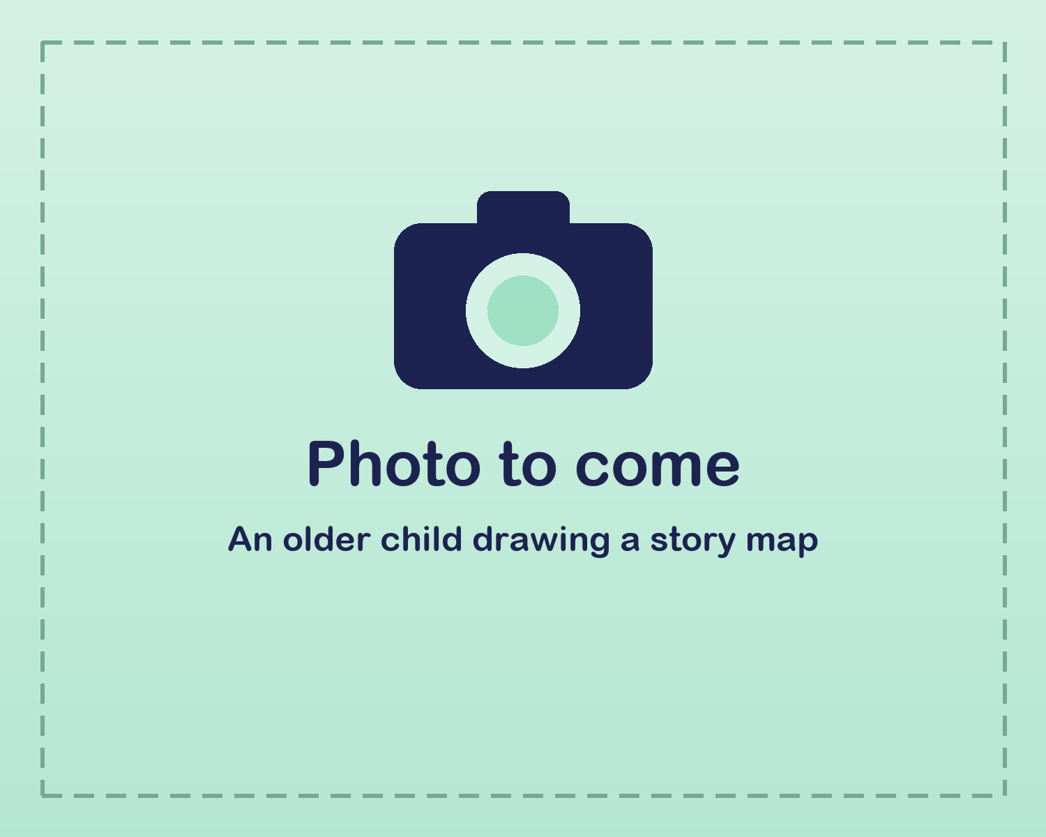 An older child drawing a story map