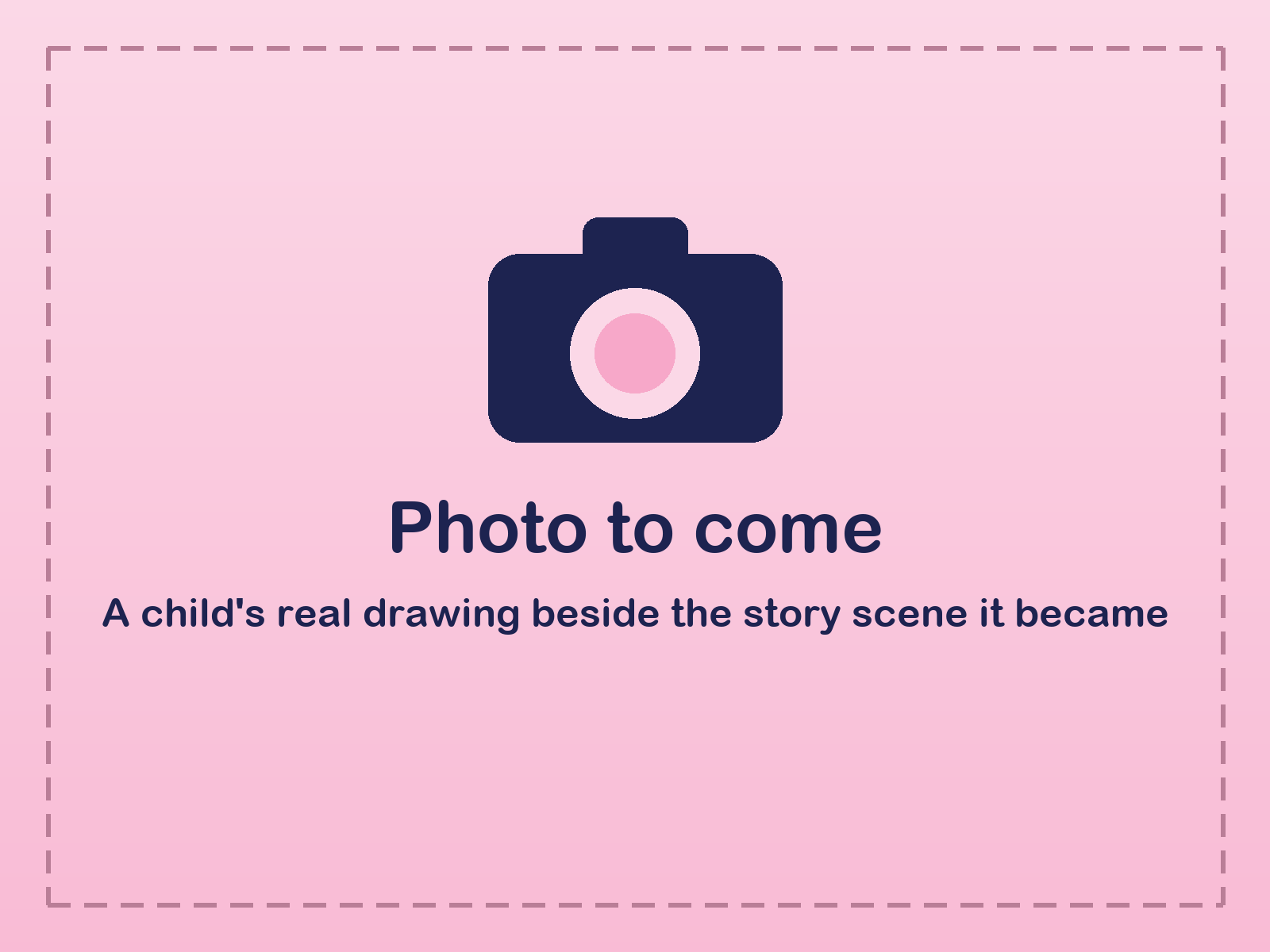 A child's real drawing beside the story scene it became