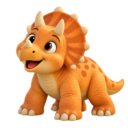 A friendly orange dinosaur