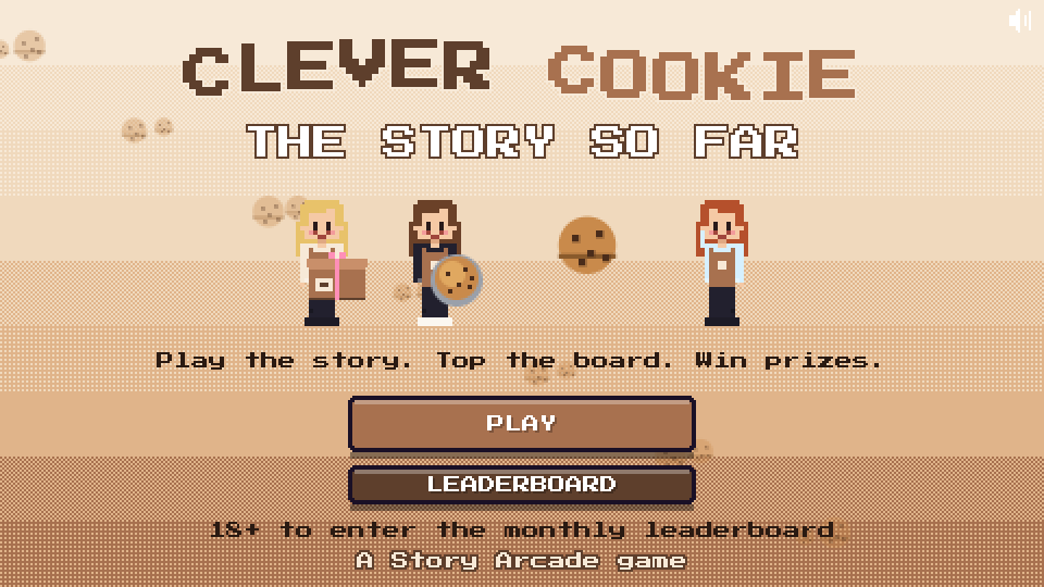 Clever Cookie's arcade game title screen