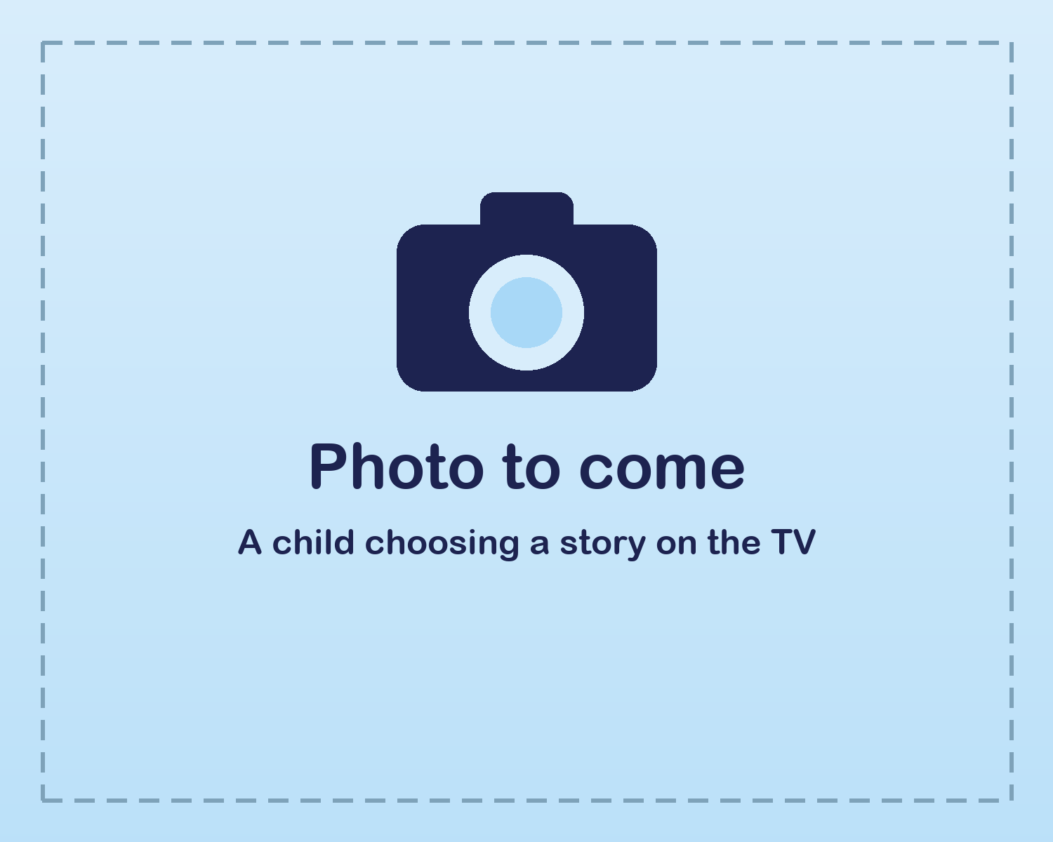 A child choosing a story on the TV